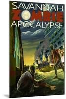 Zombie Apocalypse - Savannah, Georgia-Lantern Press-Mounted Art Print