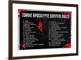 Zombie Apocalypse Survival Rules Movie-null-Framed Art Print