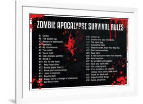 Zombie Apocalypse Survival Rules Movie-null-Framed Art Print