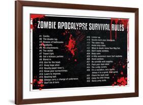 Zombie Apocalypse Survival Rules Movie-null-Framed Art Print