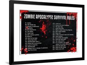 Zombie Apocalypse Survival Rules Movie-null-Framed Art Print