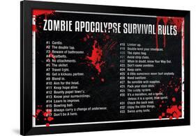 Zombie Apocalypse Survival Rules Movie-null-Framed Art Print