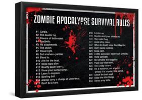 Zombie Apocalypse Survival Rules-null-Framed Poster