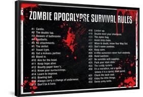 Zombie Apocalypse Survival Rules-null-Framed Poster