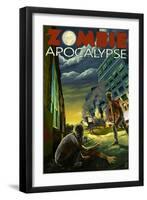Zombie Apocalypse-Lantern Press-Framed Art Print