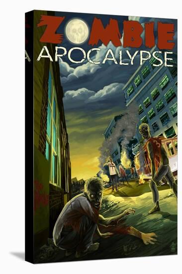 Zombie Apocalypse-Lantern Press-Stretched Canvas