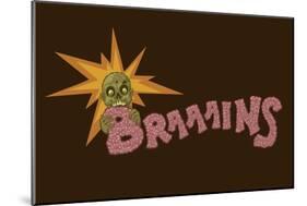 Zombie - Brains-Lantern Press-Mounted Art Print