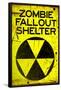 Zombie Fallout Shelter Sign Black Triangle Poster Print-null-Framed Poster