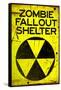 Zombie Fallout Shelter Sign Black Triangle Poster-null-Framed Stretched Canvas