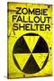 Zombie Fallout Shelter Sign Black Triangle Poster-null-Stretched Canvas