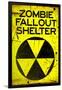 Zombie Fallout Shelter Sign Black Triangle Poster-null-Framed Poster