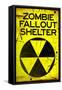 Zombie Fallout Shelter Sign Black Triangle Poster-null-Framed Stretched Canvas