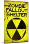 Zombie Fallout Shelter Sign Black Triangle Poster-null-Mounted Poster