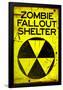 Zombie Fallout Shelter Sign Black Triangle Poster-null-Framed Poster