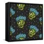 Zombie Head Pattern-Lauren Ramer-Framed Stretched Canvas