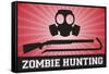 Zombie Hunting Gas Mask Crowbar Shotgun Sports Poster Print-null-Framed Stretched Canvas