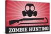 Zombie Hunting Gas Mask Crowbar Shotgun Sports Poster Print-null-Stretched Canvas