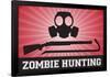 Zombie Hunting Gas Mask Crowbar Shotgun Sports Poster Print-null-Framed Poster