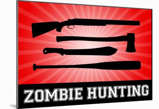 Zombie Hunting Red Sports Poster Print-null-Mounted Poster
