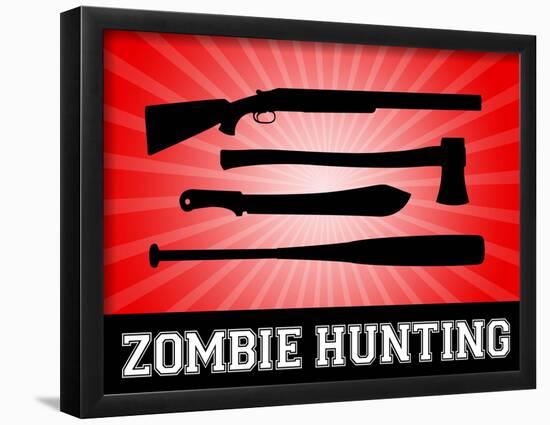 Zombie Hunting Red Sports Poster Print-null-Framed Poster