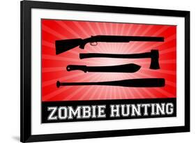 Zombie Hunting Red Sports-null-Framed Art Print