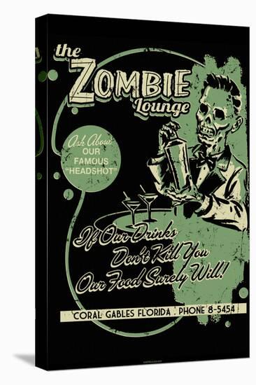 Zombie Lounge by Retro-A-Go-Go Poster-null-Stretched Canvas