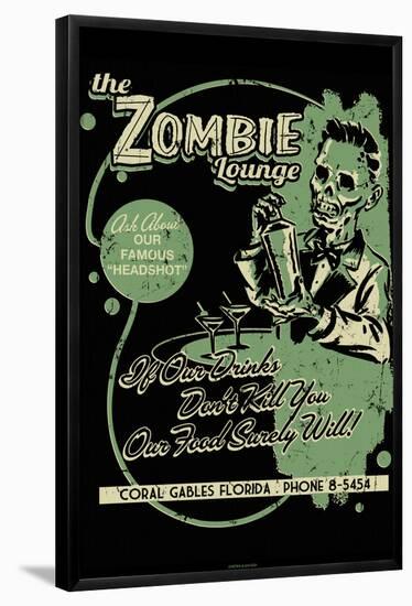 Zombie Lounge by Retro-A-Go-Go Poster-null-Framed Poster