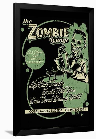 Zombie Lounge by Retro-A-Go-Go Poster-null-Framed Poster