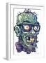 Zombie-Pattern_Head-02-FlyLand Designs-Framed Giclee Print