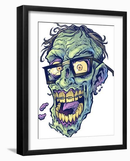 Zombie-Pattern_Head-04-FlyLand Designs-Framed Giclee Print