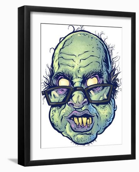 Zombie-Pattern_Head-10-FlyLand Designs-Framed Giclee Print