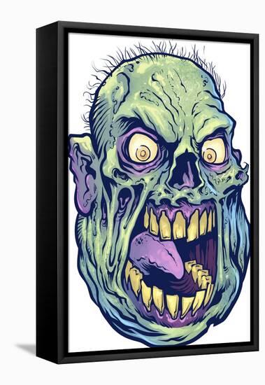 Zombie-Pattern_Head-12-FlyLand Designs-Framed Stretched Canvas