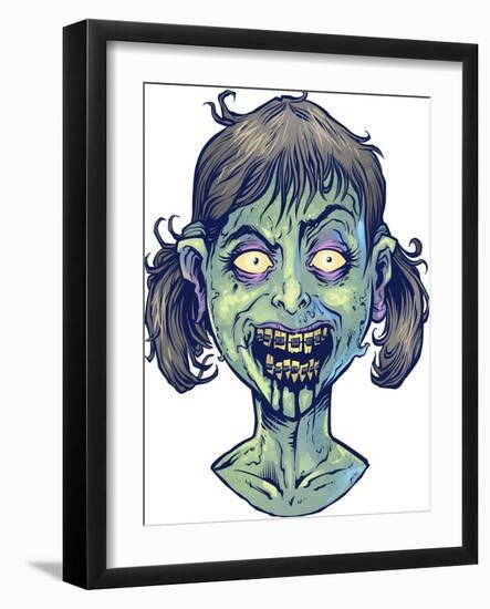 Zombie-Pattern_Head-13-FlyLand Designs-Framed Giclee Print