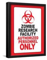 Zombie Research Facility Art Poster Print-null-Framed Poster