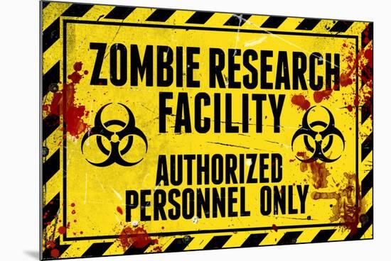 Zombie Research Facility Sign Poster Print-null-Mounted Poster