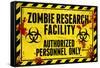 Zombie Research Facility Sign Poster Print-null-Framed Stretched Canvas