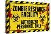 Zombie Research Facility Sign Poster Print-null-Stretched Canvas