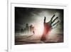 Zombie Rising. A Hand Rising From The Ground!-Solarseven-Framed Art Print