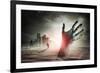 Zombie Rising. A Hand Rising From The Ground!-Solarseven-Framed Art Print