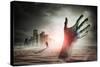 Zombie Rising. A Hand Rising From The Ground!-Solarseven-Stretched Canvas