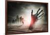 Zombie Rising. A Hand Rising From The Ground!-Solarseven-Framed Art Print