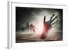 Zombie Rising. A Hand Rising From The Ground!-Solarseven-Framed Art Print