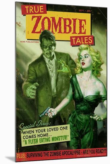 Zombie Tales Pulp by Retro-A-Go-Go Poster-null-Mounted Poster