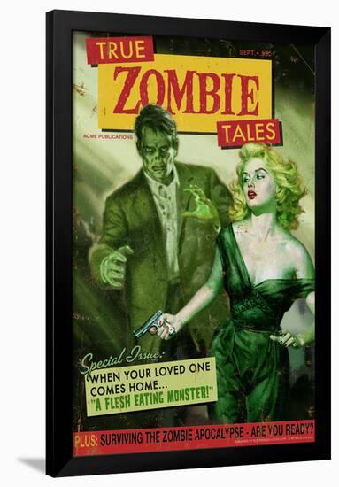 Zombie Tales Pulp by Retro-A-Go-Go Poster-null-Framed Poster