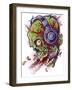 Zombie With Headphones-FlyLand Designs-Framed Giclee Print
