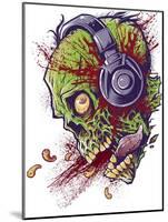 Zombie With Headphones-FlyLand Designs-Mounted Giclee Print
