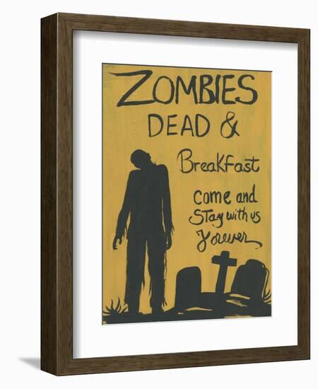 Zombies Dead & Breakfast Halloween-sylvia pimental-Framed Art Print