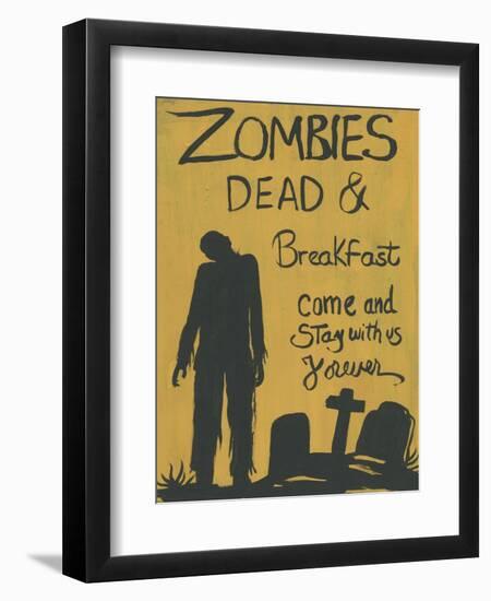 Zombies Dead & Breakfast Halloween-sylvia pimental-Framed Art Print