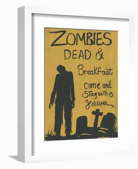 Zombies Dead & Breakfast Halloween-sylvia pimental-Framed Art Print