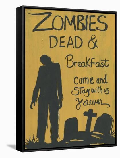 Zombies Dead & Breakfast Halloween-sylvia pimental-Framed Stretched Canvas